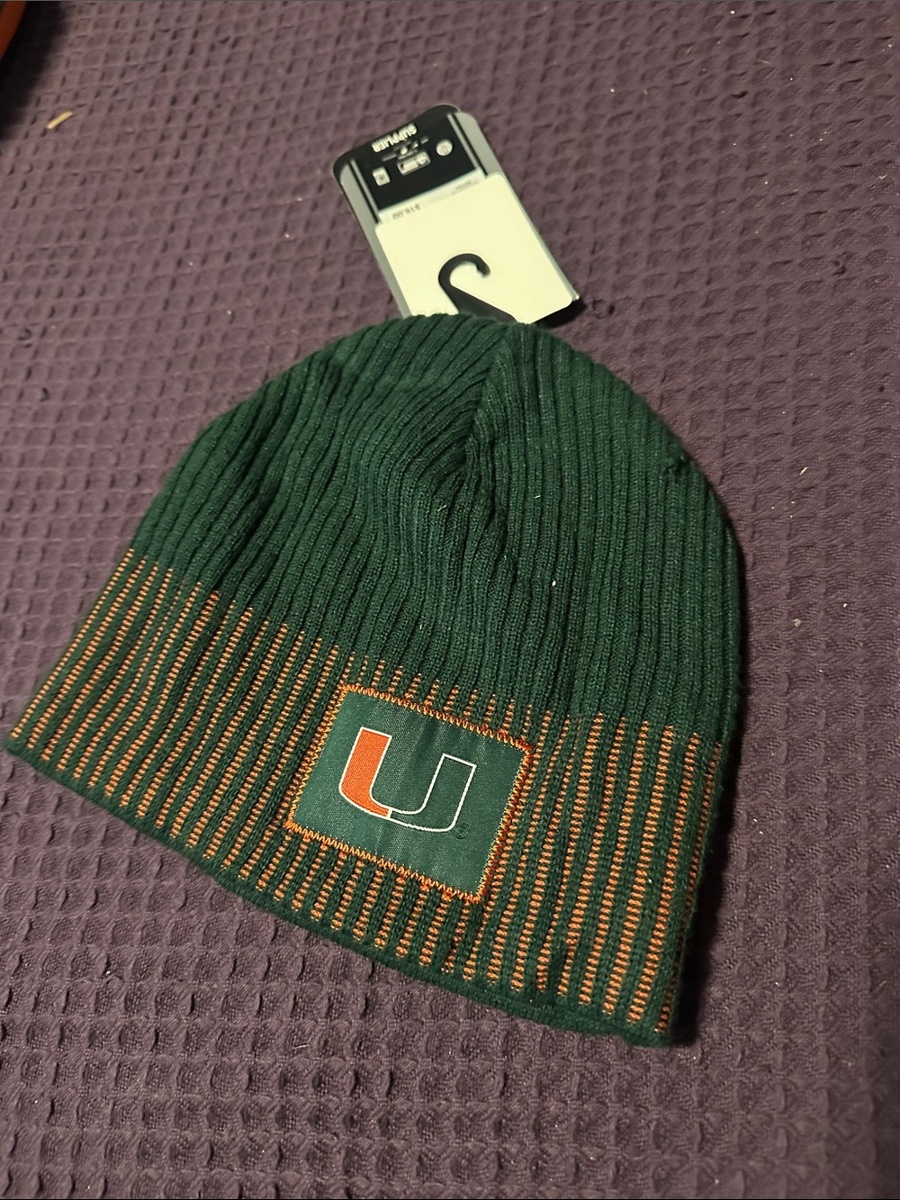 Miami Hurricanes Green & Orange Knit Beanie - Nike